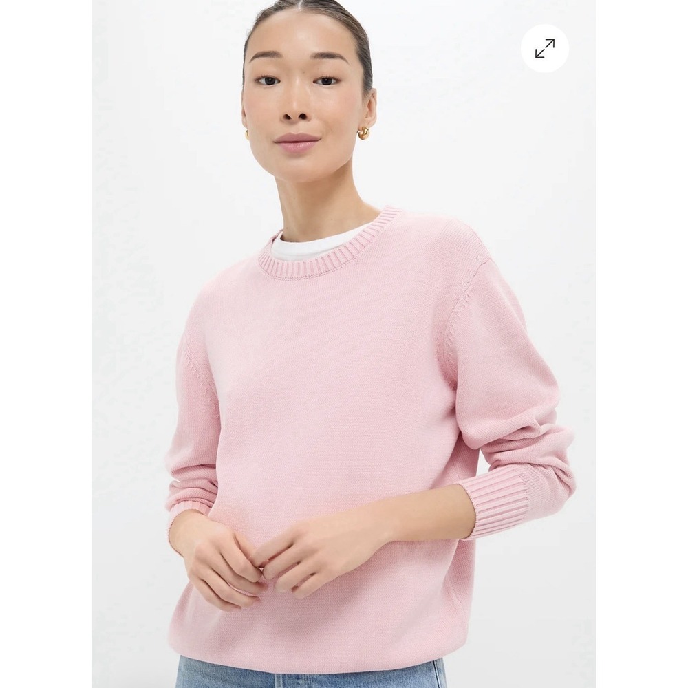 Tuckernuck Pink Stone Washed Cotton Anne Crewneck Sweater Small Soft Girl